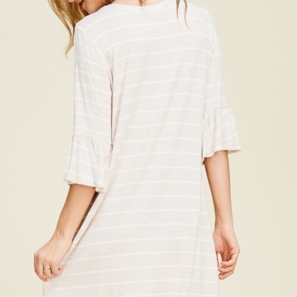 Papermoon Stripe Ruffle Sleeve Tunic Dress - Picture 2 of 6